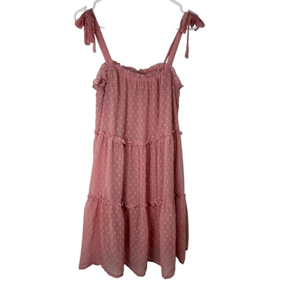 Francesca’s Candace Tiered Clip Dot Mini Dress, Size M - Picture 3 of 10